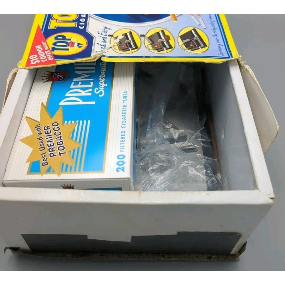 Lot Top-O-Matic Cigarette Machine Parts, Manual, Box, Mat, 600 Tubes; No Machine